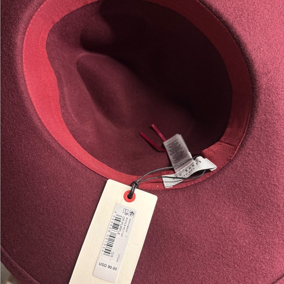 Burgundy Wide-Brim Hat - Picture 3 of 4